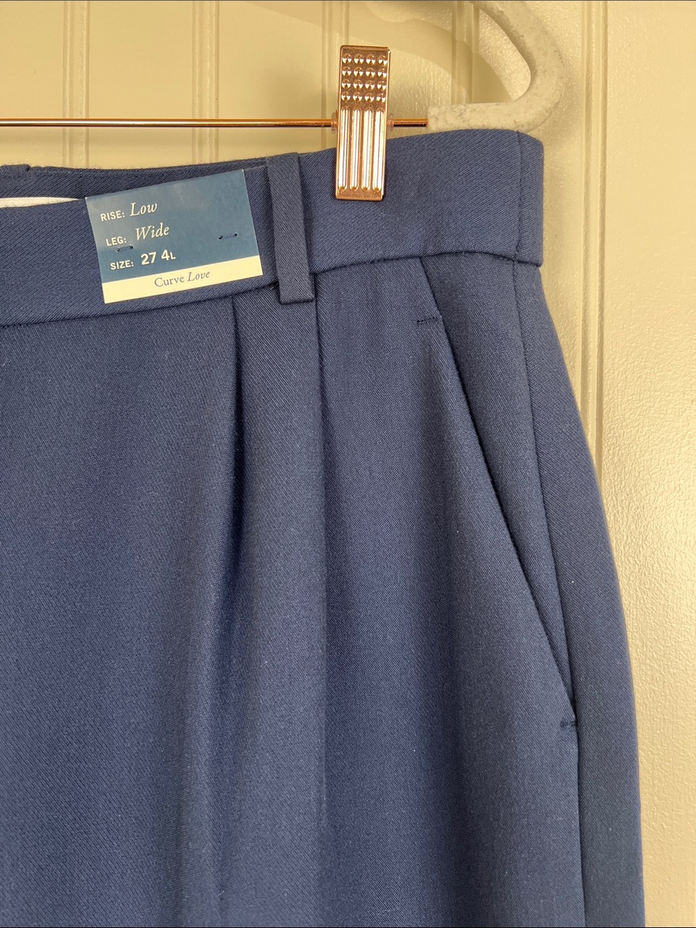 Abercrombie Curve Love Sloane Wide Leg Blue Trousers Pants Size 27 - Picture 5 of 12